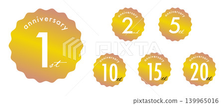 Badge-style anniversary logo - premium gold Badge-style anniversary logo - premium gold 139965016
