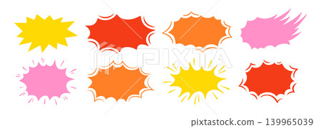 Comic explosion speech bubble set cartoon bomb blast boom bang effects dynamic burst fire cloud Comic explosion speech bubble set cartoon bomb blast boom bang effects dynamic burst fire cloud 139965039