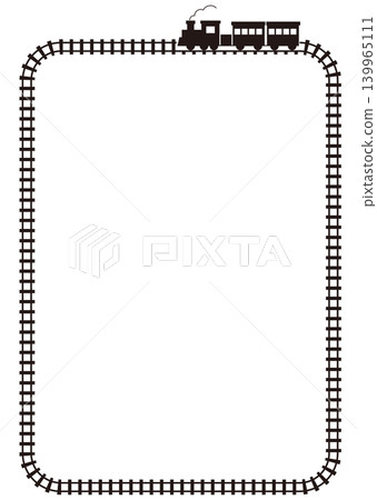 鐵路軌道和機車的簡單豎框輪廓 鐵路軌道和機車的簡單豎框輪廓 139965111