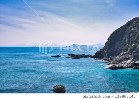 The Uwa Sea as seen from the road to Sadamisaki Lighthouse The Uwa Sea as seen from the road to Sadamisaki Lighthouse 139965145