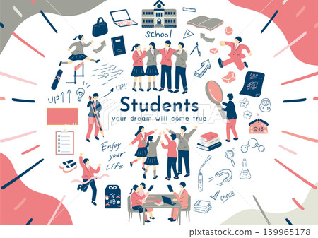 Students enjoying school life Students enjoying school life 139965178