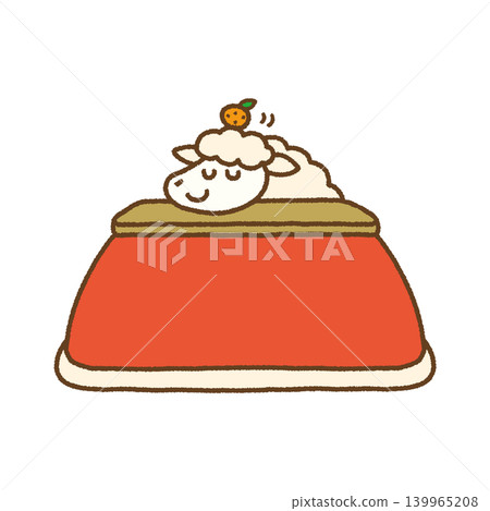 2027 (Reiwa 9th year, Year of the Sheep) New Year's Greeting Card - Kotatsu (heated table) - Sheep Character Illustration - Winter Sale 2027 (Reiwa 9th year, Year of the Sheep) New Year's Greeting Card - Kotatsu (heated table) - Sheep Character Illustration - Winter Sale 139965208