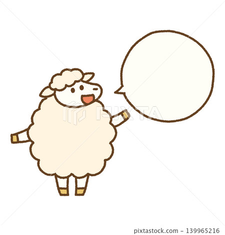 Sheep character speech bubble frame, hand-drawn, Year of the Sheep illustration material Sheep character speech bubble frame, hand-drawn, Year of the Sheep illustration material 139965216