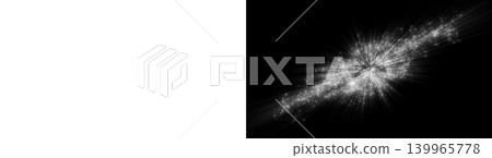 A visual effect where white glitter particles explode radially with rays of light. Decorative overlay material with transparent and black backgrounds. A visual effect where white glitter particles explode radially with rays of light. Decorative overlay material with transparent and black backgrounds. 139965778