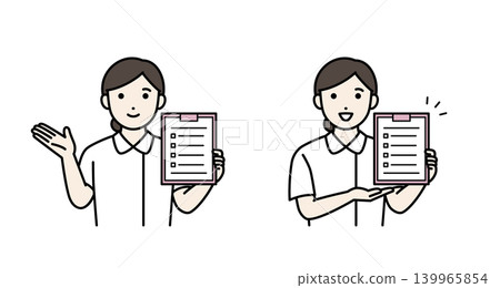 Nurse guiding you through the medical questionnaire Nurse guiding you through the medical questionnaire 139965854
