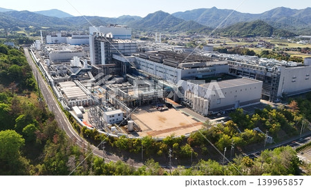 Exterior view of Micron Memory Japan factory in Higashihiroshima City, Hiroshima Prefecture (Drone aerial photography)_HHMIC_No47 139965857