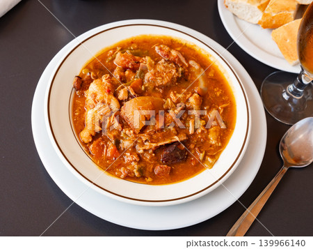 Hearty legume stew with vegetables Hearty legume stew with vegetables 139966140