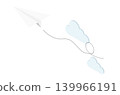Paper airplane and clouds - Isometric 139966191