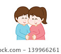 An illustration of a couple overjoyed at the arrival of their baby. 139966261
