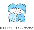 An illustration of a couple overjoyed at the arrival of their baby. 139966262