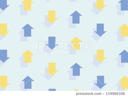 A design featuring alternating upward and downward arrows (blue and yellow). A design featuring alternating upward and downward arrows (blue and yellow). 139966306