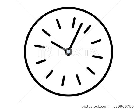 Minimalist analog clock icon with black outlines vector illustration. Time management, deadline scheduling, productivity tracking, business planning, punctuality, countdown. Circular timepiece symbol Minimalist analog clock icon with black outlines vector illustration. Time management, deadline scheduling, productivity tracking, business planning, punctuality, countdown. Circular timepiece symbol 139966796