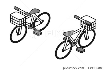 等距插圖:自行車(輪廓) 等距插圖:自行車(輪廓) 139966883