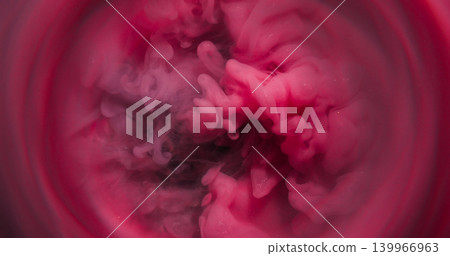 Fluid mix. Defocused swirling mist. Blur pink purple color paint smoke glitter texture spreading on abstract round art background. Fluid mix. Defocused swirling mist. Blur pink purple color paint smoke glitter texture spreading on abstract round art background. 139966963
