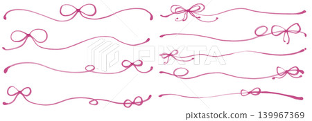 A line set with ribbons drawn with softly colored markers. A line set with ribbons drawn with softly colored markers. 139967369