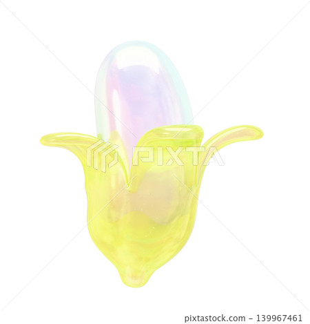 夢幻可愛的立體貼紙風格3D圖示：香蕉 139967461