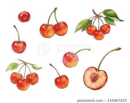 A mouthwatering illustration of cherries A mouthwatering illustration of cherries 139967855
