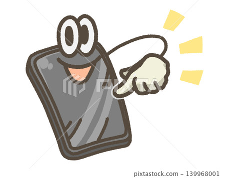 Illustration of a smartphone with a face 139968001