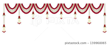 Flower garland decoration backdrop for wedding decoration Flower garland decoration backdrop for wedding decoration 139968065