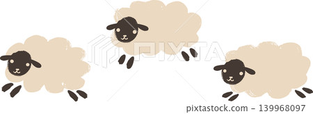 A cute hand-drawn illustration of a running sheep. A cute hand-drawn illustration of a running sheep. 139968097