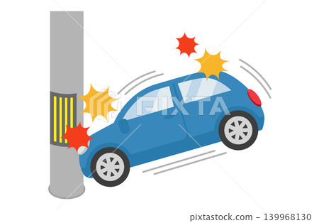 Car crashes into utility pole Car crashes into utility pole 139968130