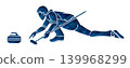 Curling Sport Male Player Action Cartoon Graphic Vector 139968299