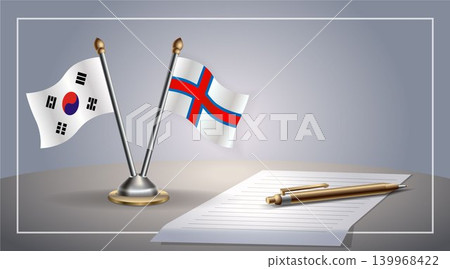 Small national flag of South Korea and Faroe Islands flag Relation, Template Vector Illustration Small national flag of South Korea and Faroe Islands flag Relation, Template Vector Illustration 139968422