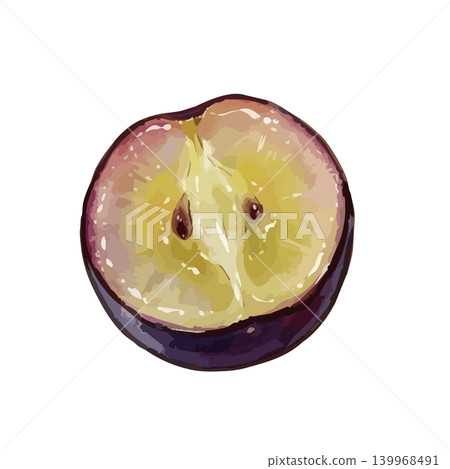 An illustration of grapes (Kyoho variety) with a juicy feel. 139968491