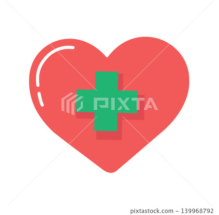 heart with medical cross symbols for healthcare vector illustration 139968792