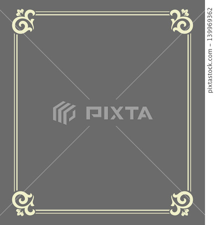 Decorative frame Elegant vector element for design in Eastern style, place for text. Floral gray and beige frame. Lace illustration for invitations and greeting cards 139969362