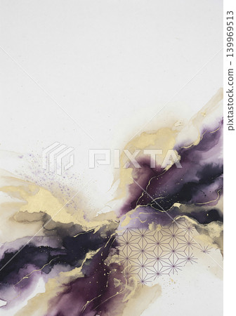 一款光澤亮麗的日式背景材料,以白色和紙為底,飾以深紫色和香檳金色的流動藝術圖案。 一款光澤亮麗的日式背景材料,以白色和紙為底,飾以深紫色和香檳金色的流動藝術圖案。 139969513