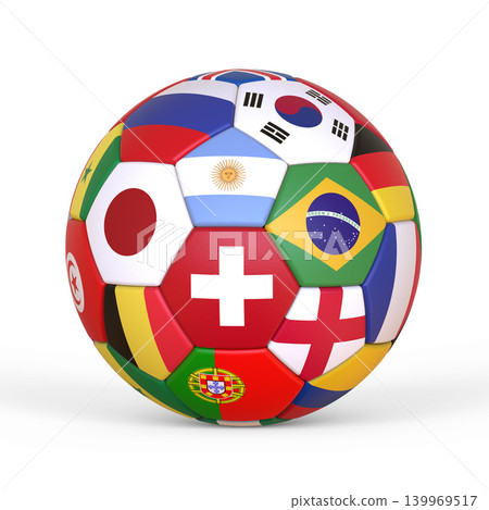 Soccer Ball Covered with International Flags Soccer Ball Covered with International Flags 139969517