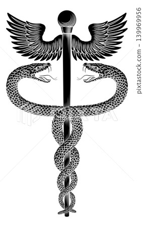 Caduceus Medical Asclepius Rod Doctor Symbol Icon Caduceus Medical Asclepius Rod Doctor Symbol Icon 139969956