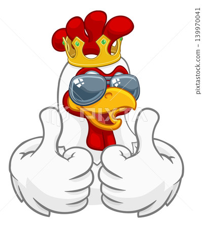 Cool King Chicken Rooster Cockerel Bird Cartoon Cool King Chicken Rooster Cockerel Bird Cartoon 139970041