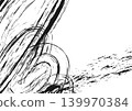 Calligraphy and ink painting: A Japanese-style abstract background featuring powerful ink strokes and swirling lines in a dynamic manner. 139970384