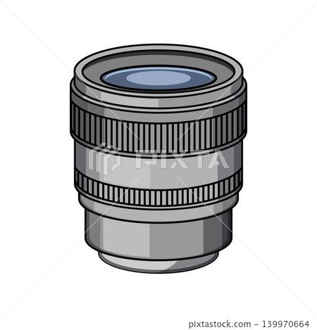 Camera zoom lens illustration for photography equipment concept Camera zoom lens illustration for photography equipment concept 139970664