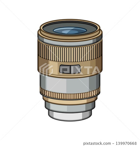 Camera zoom lens illustration for photography equipment concept Camera zoom lens illustration for photography equipment concept 139970668