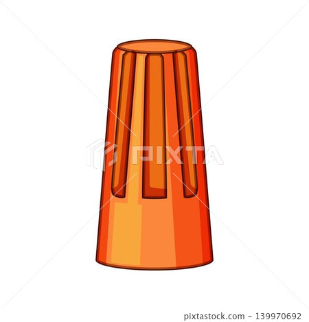 Orange insulated electrical wire connector tool illustration 139970692