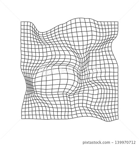 Warped grid lines creating abstract distortion effect Warped grid lines creating abstract distortion effect 139970712