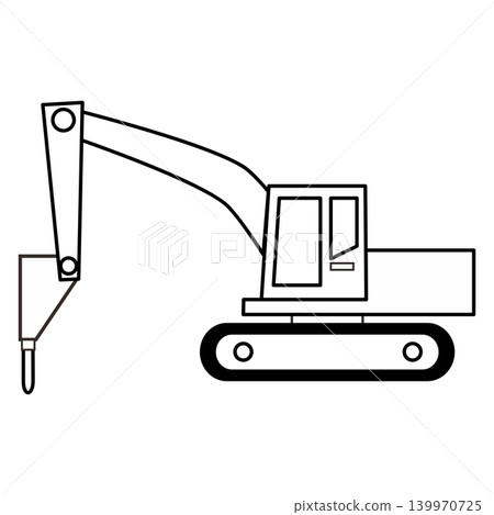 Illustration of an excavator (breaker) Illustration of an excavator (breaker) 139970725