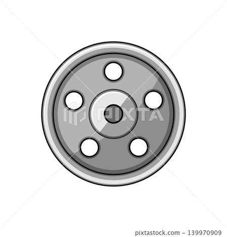 Gray pulley wheel illustration for mechanical engineering concepts Gray pulley wheel illustration for mechanical engineering concepts 139970909