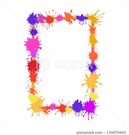 Colorful paint splash border creating creative frame Colorful paint splash border creating creative frame 139970945