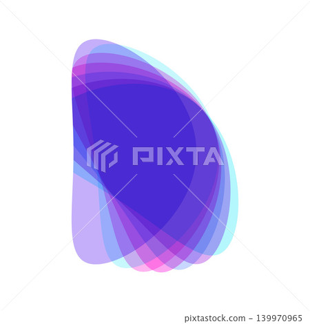 Overlapping transparent abstract shapes creating new colors 139970965