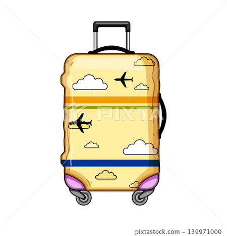 Travel luggage with airplane and cloud design cover Travel luggage with airplane and cloud design cover 139971000