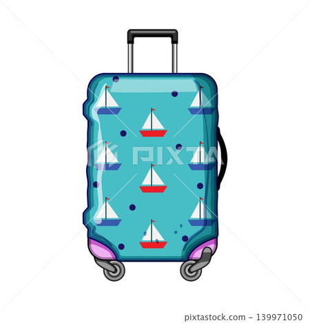 Travel luggage cover with nautical sailboat pattern Travel luggage cover with nautical sailboat pattern 139971050