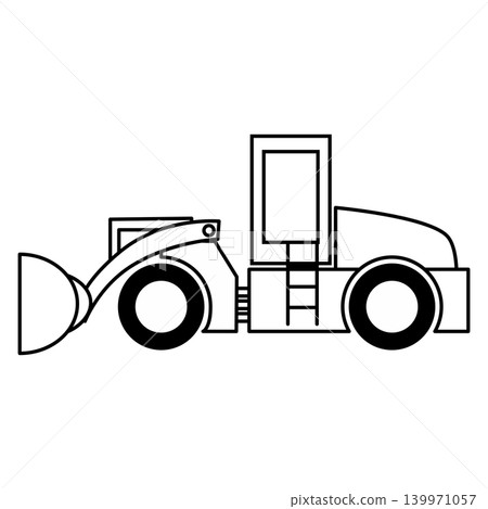 Illustration of wheel loader Illustration of wheel loader 139971057