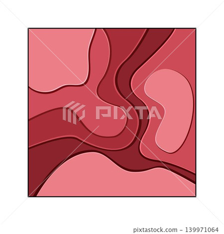 Abstract layered paper art cut illustration 139971064