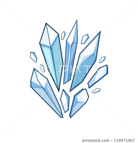 Ice blast frozen crystal shards exploding concept Ice blast frozen crystal shards exploding concept 139971067