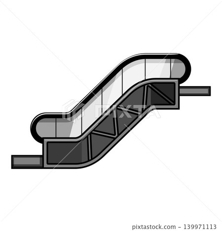 Escalator moving people between urban floor levels Escalator moving people between urban floor levels 139971113