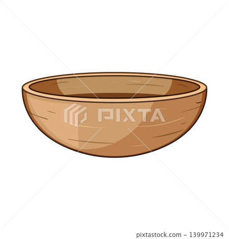 Empty bamboo wooden bowl for food preparation Empty bamboo wooden bowl for food preparation 139971234